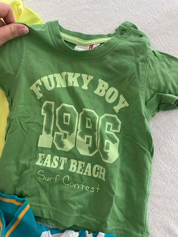 Lot vêtements bébé garçon été t-shirt et short - photo numéro 2