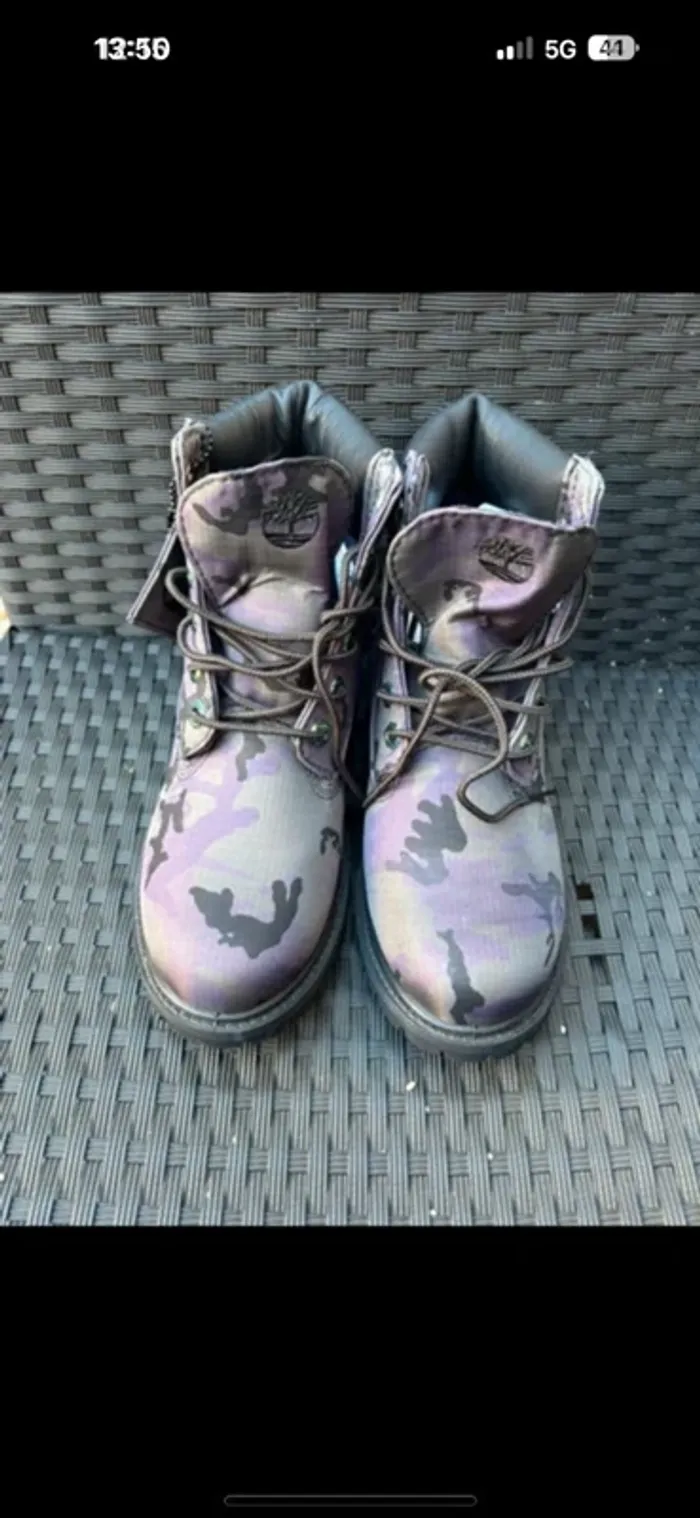 Timberland en tissu premium noir camouflage iris taille 37 - photo numéro 20