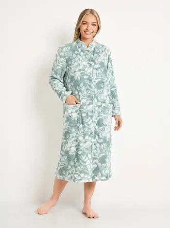 Peignoir polaire imprimé toucher peluche longueur 115 cm – Taille 46/48 – Afibel