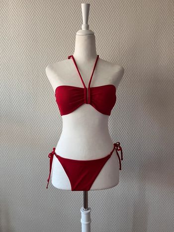Oysho bikini red set texture fabric M fits S