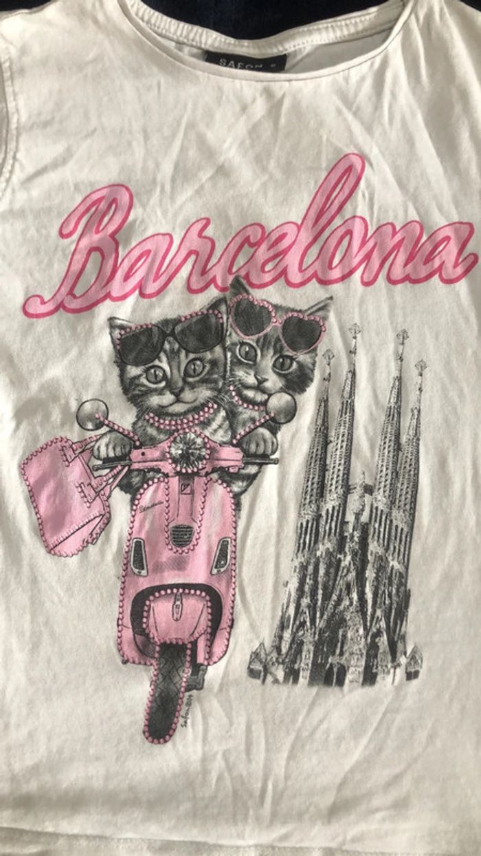 T-shirt fille 6ans Chats Barcelone - photo numéro 3