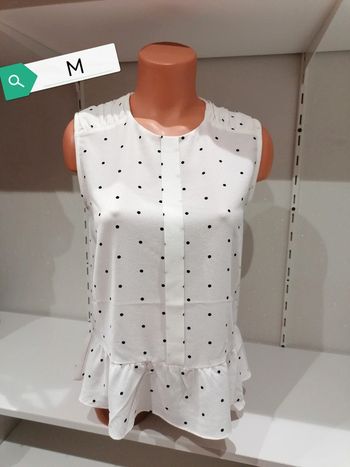 Haut Frnch M blanc à pois noir