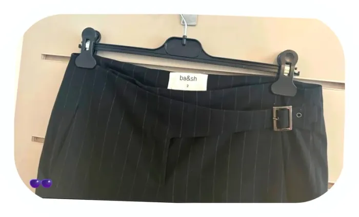 Bash pantalon bleu nuit à rayures blanc modèle bango taille 2/38 - photo numéro 5