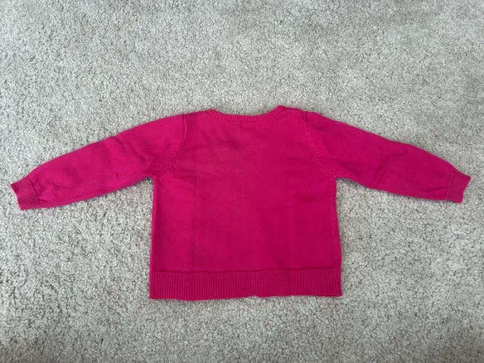 Joli gilet en mailles rose fushia  fille - grain de blé - 12 mois - photo numéro 4