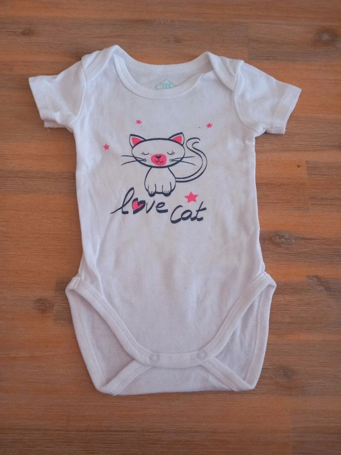 Body fille Tex 3 mois – motif chat – neuf