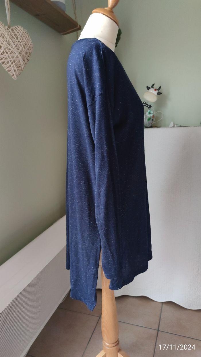 Haut long bleu marine & argenté - photo numéro 6