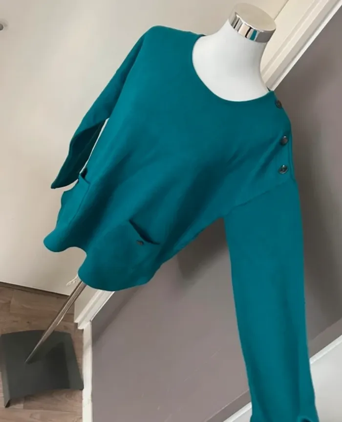 Armand Thierry, pull bleu canard femme taille 3/40 - photo numéro 2