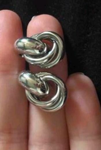 Boucle d'oreille argenté acier inoxydable
