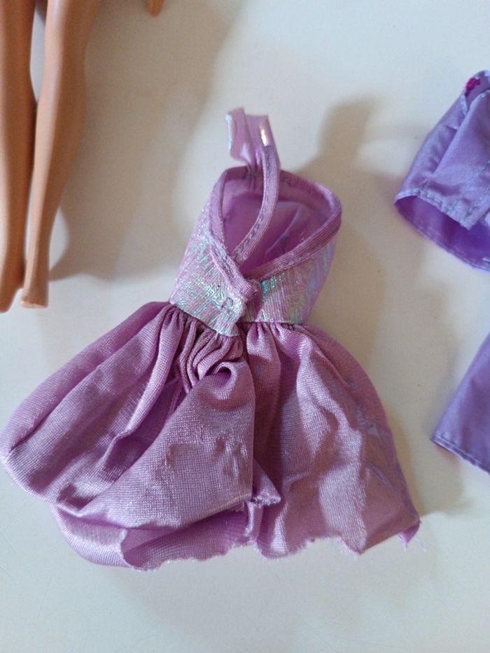 Poupée doll mattel barbie mannequin 2010 blonde hair blond jupe longue purple violet robe sac - photo numéro 8