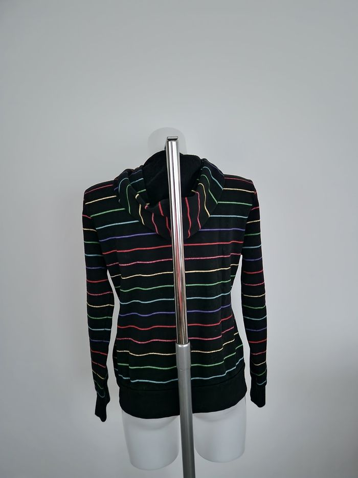 Sweat noir à capuche et rayures colorées Mim - photo numéro 6