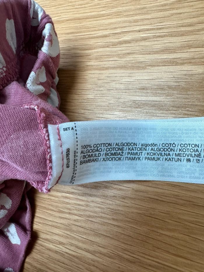 Short fond rose foncé et fleurs blanches - Taille 2/3 Ans - photo numéro 5