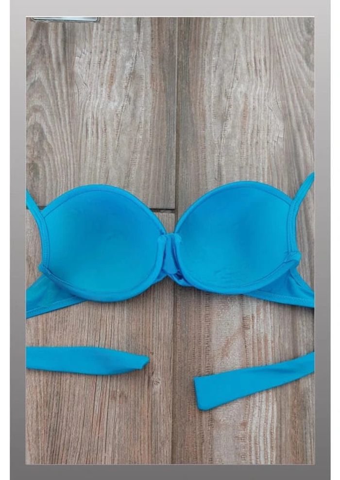 Haut de maillot de bain bleu, à bretelles et noeud derrière - Taille 40 no gossip - photo numéro 2