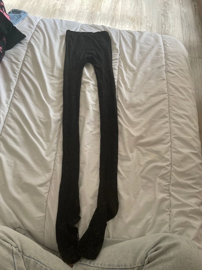 Collant noir pailletée