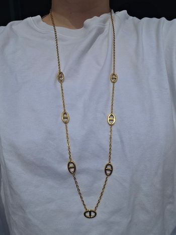 Collier sautoir maille marine tendance 