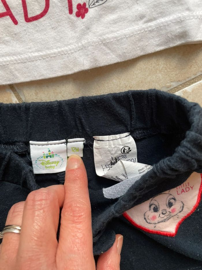 Ensemble t-shirt manches courtes et short 12 mois - photo numéro 5