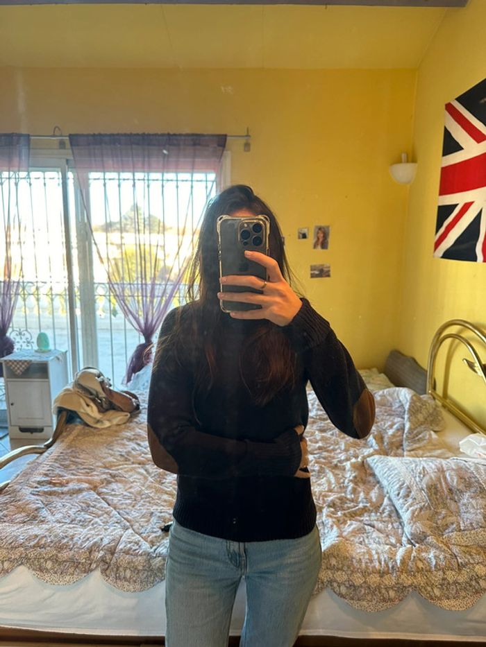 Pull bleu marine Zara - photo numéro 2