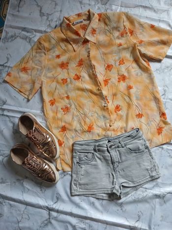 Chemise fleurie femme vintage taille L