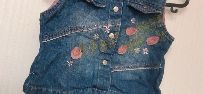 Veste jeans 23m fille sans manches - photo numéro 3