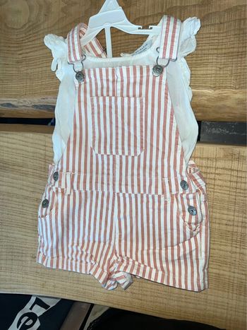 Ensemble Primark 5-6 ans 5 6 salopette short débardeur été marinière rayures