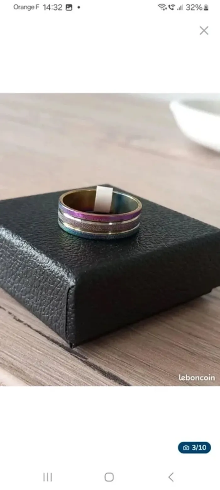 Bague en acier inoxydable taille 63 - photo numéro 3