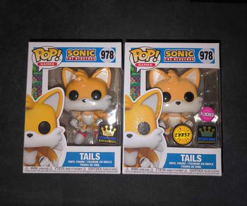 Lot 2 Figurines Funko Pop / Tails N°978 / Sonic / Specialty Series Exclu / Flocked Chase +  Normal