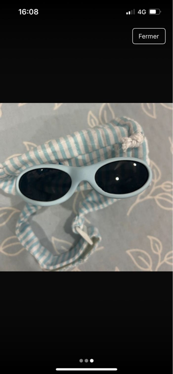 Lunette de soleil bébé beaba bleu - photo numéro 3