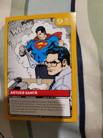 Carte Héros DC Auchan 2022 n° 75/90 astuce santé
