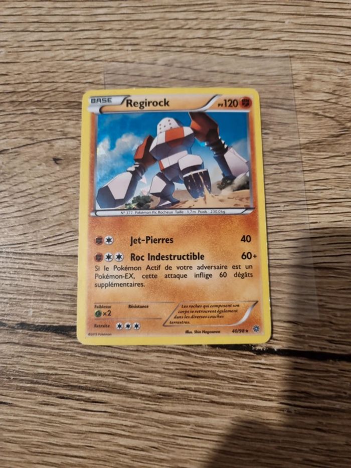 Carte pokémon regirock holo 40/98 année 2015 - photo numéro 3