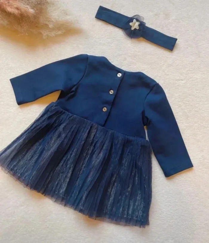 Ensemble robe bleu marine + bandeau assorti 3 mois - Sergent Major - photo numéro 4