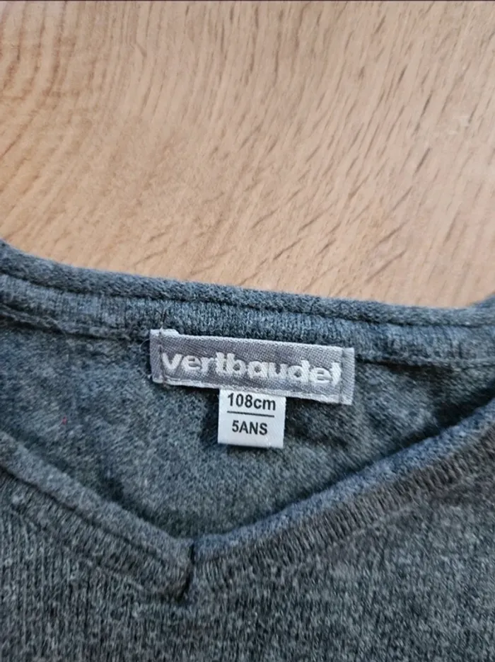 Pull sans manche gris verbaudet 5 ans - photo numéro 2