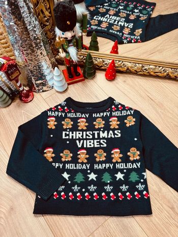 Taille 4 ans pull de Noël garçon Kiabi bleu marine 🎄
