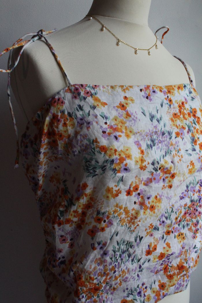 Top H&M fleuri 100% lin - photo numéro 3