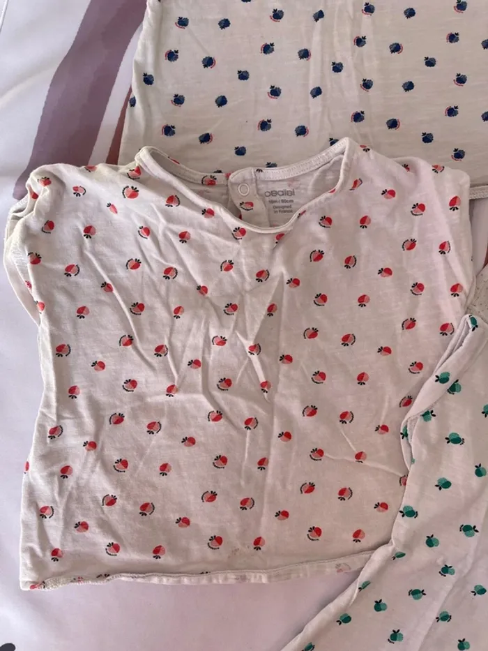 👕 Lot de 4 t-shirts bébé fille – Obaïbi – Taille 18 mois / 80 cm - photo numéro 2