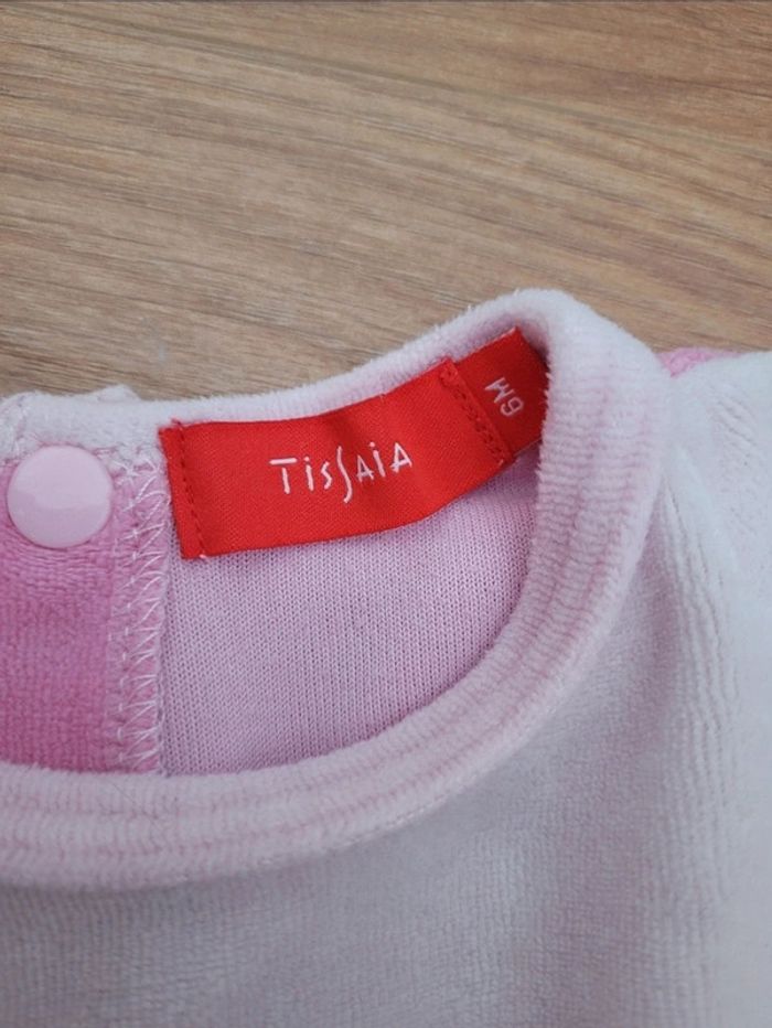 Pyjama rose en velours Tissaia 6 mois - photo numéro 2
