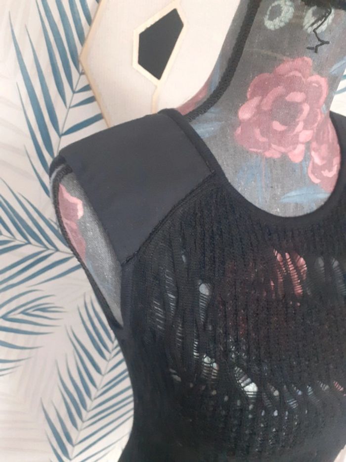 Pull sans manches noir ajouré 34 36 - photo numéro 4