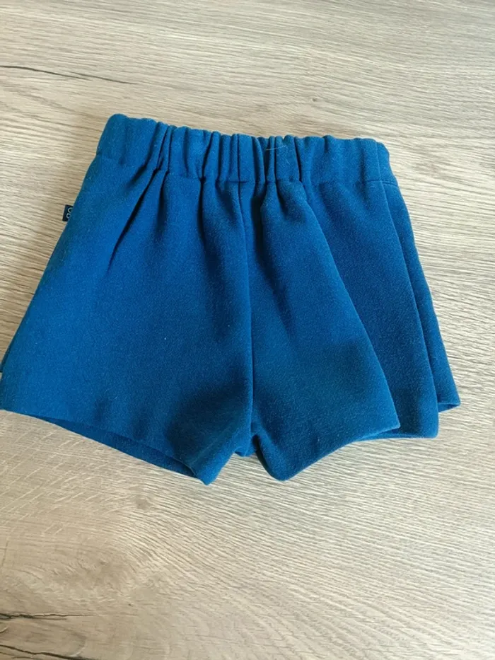 Short à pans effet jupe bleu- 9 mois - obaïbi - photo numéro 3