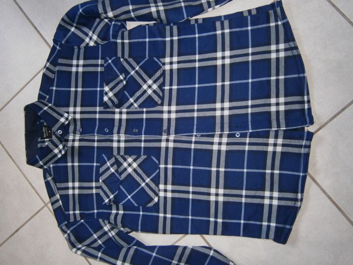 Chemise hiver à carreaux bleu marine Taille M - photo numéro 3