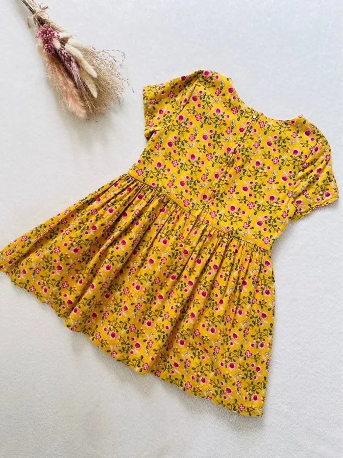 Robe manche courte moutarde fleurie 5 ans - Sergent Major - photo numéro 5