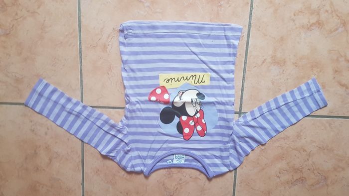 T shirt Minnie fille 3 ans gris rayé lilas Disney