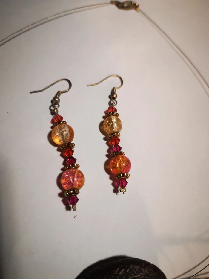 Parure collier + boucles d'oreilles fait main - photo numéro 3