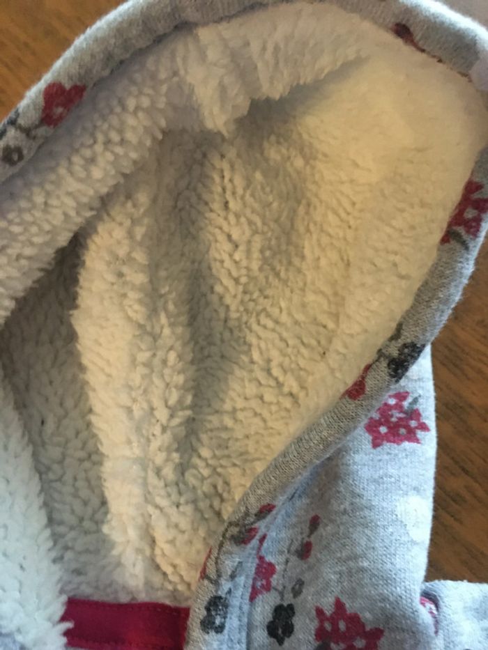 Gilet gris bébé doublé moumoute taille 3 mois - photo numéro 3