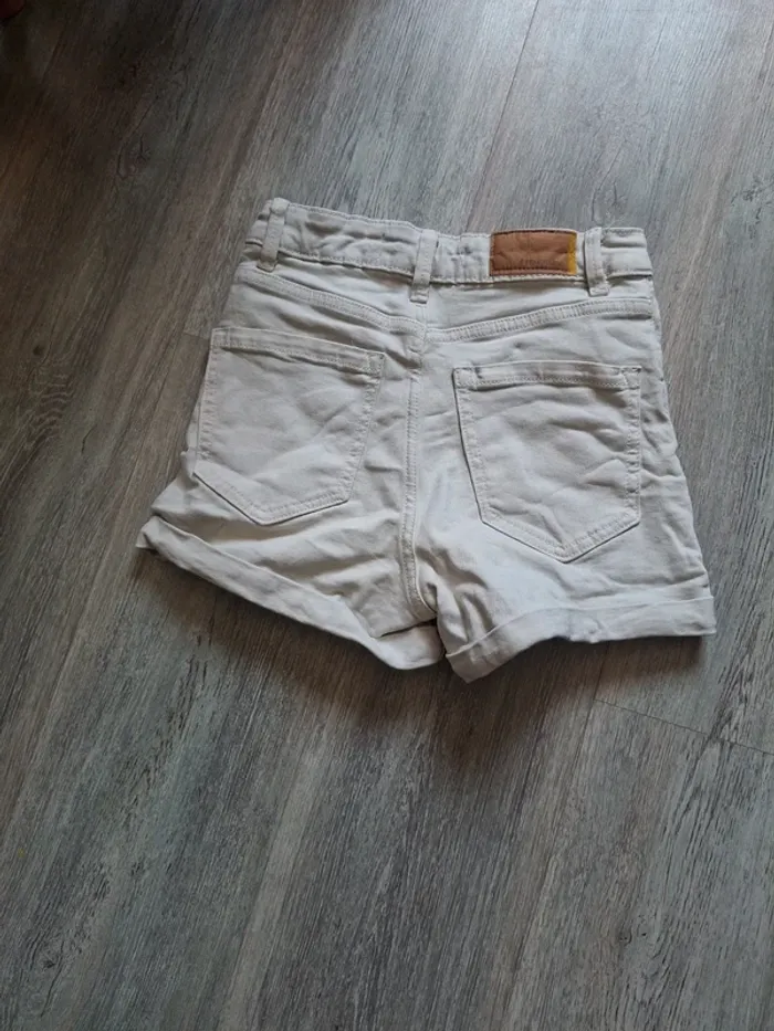 Short en jean Blanc - photo numéro 6