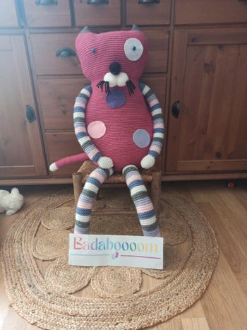 peluche crochet 80 cm chat tbe