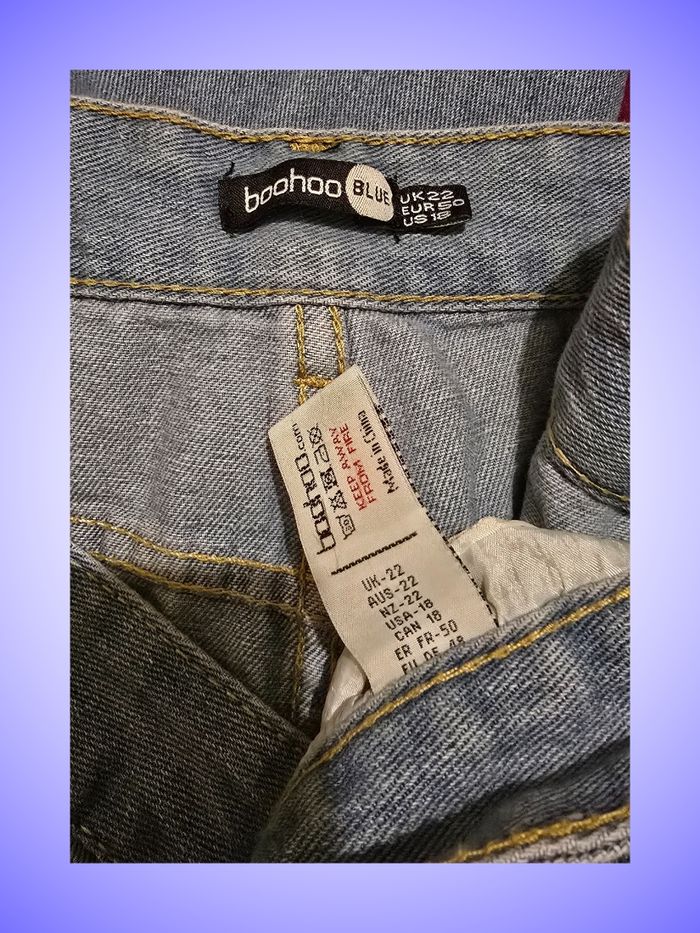 Jean Mom Taille Haute Bleu Clair Coupe Flatteuse & Look Vintage Taille 50 5XL Boohoo - photo numéro 3