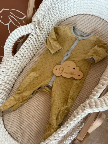 Pyjama encre marinière jaune obaibi 9mois