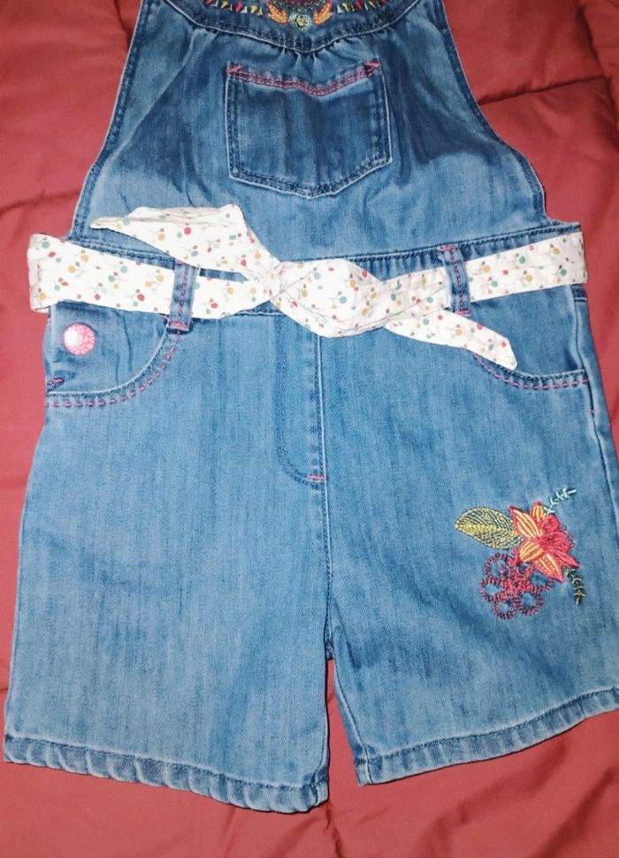 Salopette/Combi short en jean, La Compagnie des Petits, 24 mois/2 ans - photo numéro 2