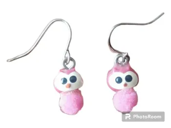 Boucles d'oreilles hibou pompon neuves