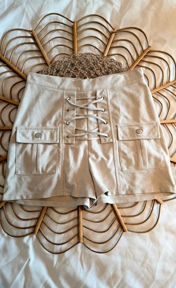 Short daim beige Boohoo