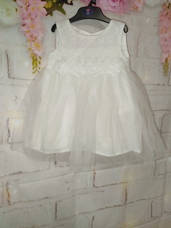 Robe blanche mariage baptême 12mois
