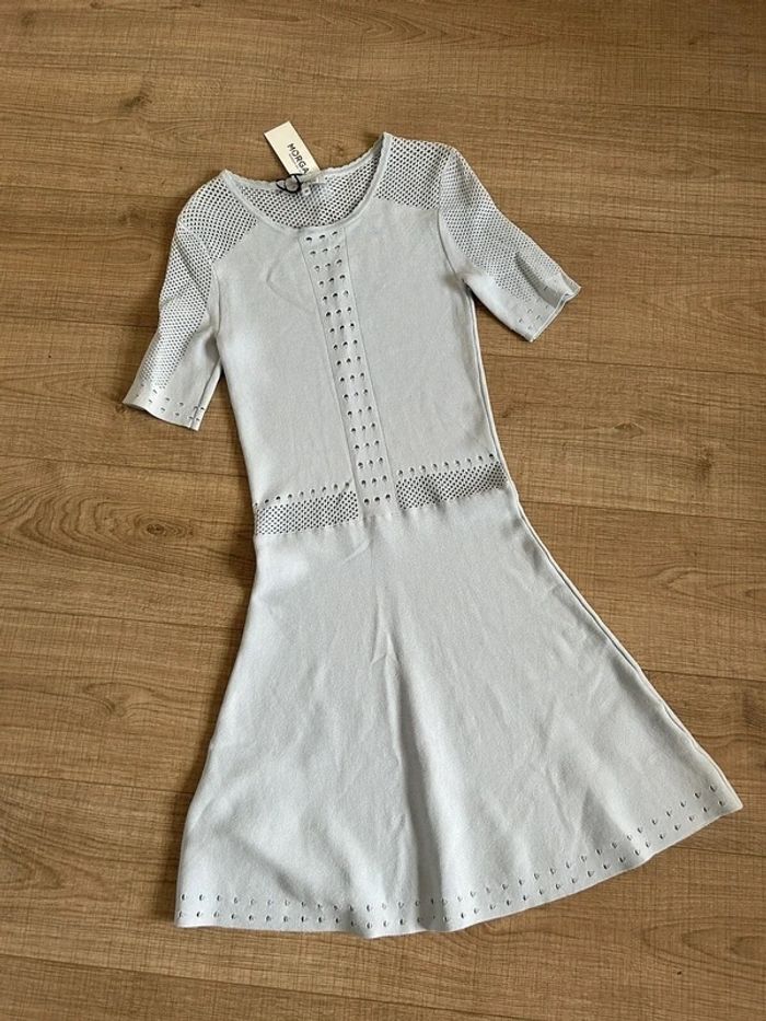 Robe bleue claire neuve à manches courtes Morgan taille XS (valeur 80€) - photo numéro 7